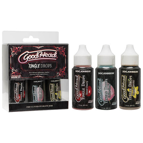 GoodHead Tingle Drops - Cherry, Cotton Candy & French Vanilla - 3 Pack - Image 1