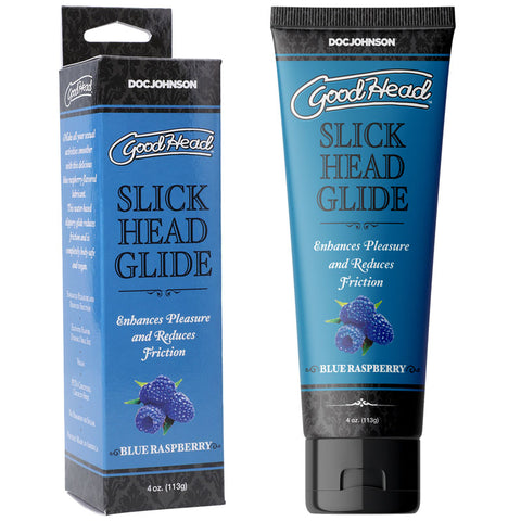 GoodHead Slick Head Glide - Blue Raspberry - Blue Raspberry Flavoured Lubricant - 120 ml Tube - Image 1