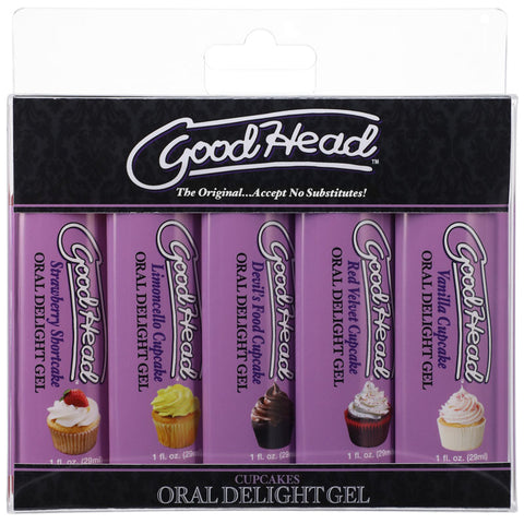 GoodHead Oral Delight Gel - Cupcakes - Flavoured Oral Gels - Set of 5 x 30ml Bottles - Image 1