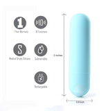 Maia Jessi - Teal Blue 7.6 cm USB Rechargeable Bullet - Image 2