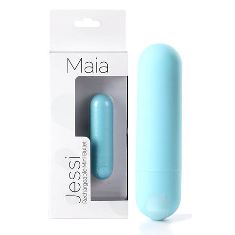 Maia Jessi - Teal Blue 7.6 cm USB Rechargeable Bullet - Image 1