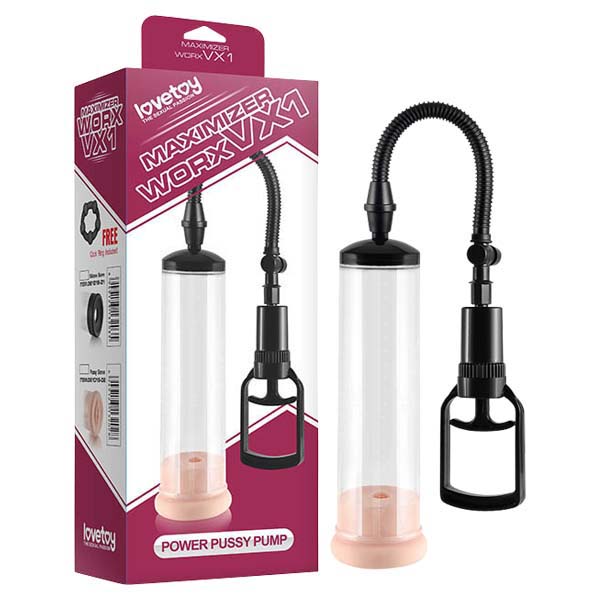 Maximizer Worx VX1 - Pussy Pump - Clear Penis Pump with Vagina Sleeve & Cock Ring - Image 1