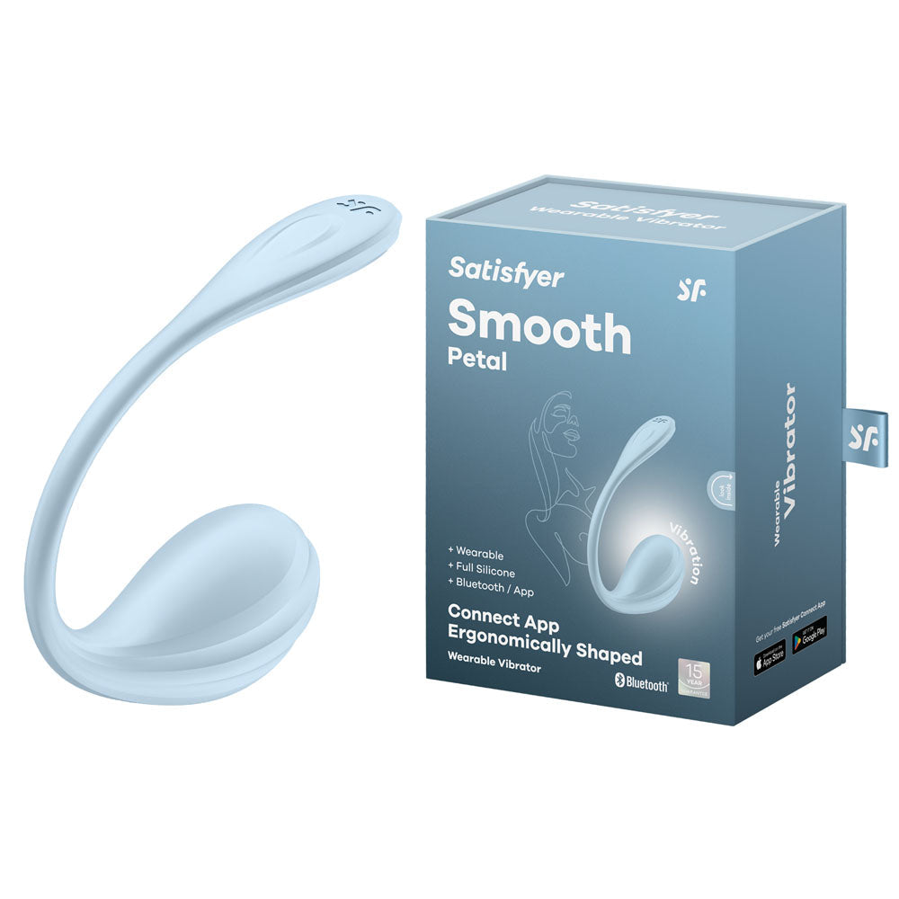 Satisfyer Smooth Petal USB Rechargeable Wearable Stimulator with App Control - Blue