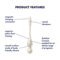 Satisfyer Love Birds 1 - White - White USB Rechargeable Pelvic Floor Trainer with App Control