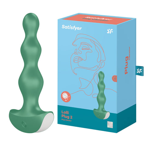 Satisfyer Lolli-Plug 2 - Green Vibrating Anal Beads - Image 1