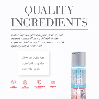 JO H2O Warming Lube - 60 mL - Water Based Warming Lubricant - 60 ml Bottle