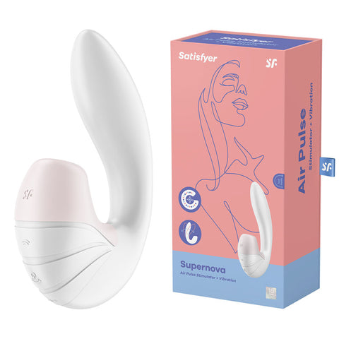 Satisfyer Supernova - White USB Rechargeable Vibrator with Air Pulsation - Image 1