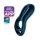 Satisfyer Epic Duo - Navy Blue USB Rechargeable Cock & Balls Ring with App Control - Image 1