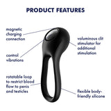 Satisfyer Majestic Duo - Black USB Rechargeable Cock Ring - Image 3