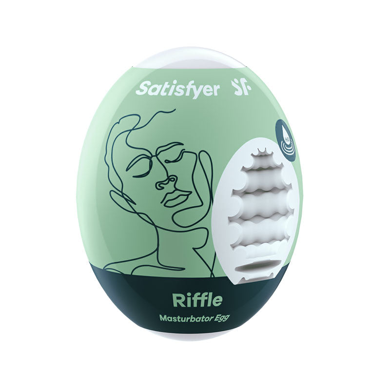 Satisfyer Masturbator Egg - Riffle - White Stroker Sleeve - Image 1