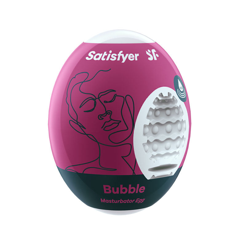 Satisfyer Masturbator Egg - Bubble - White Stroker Sleeve - Image 1
