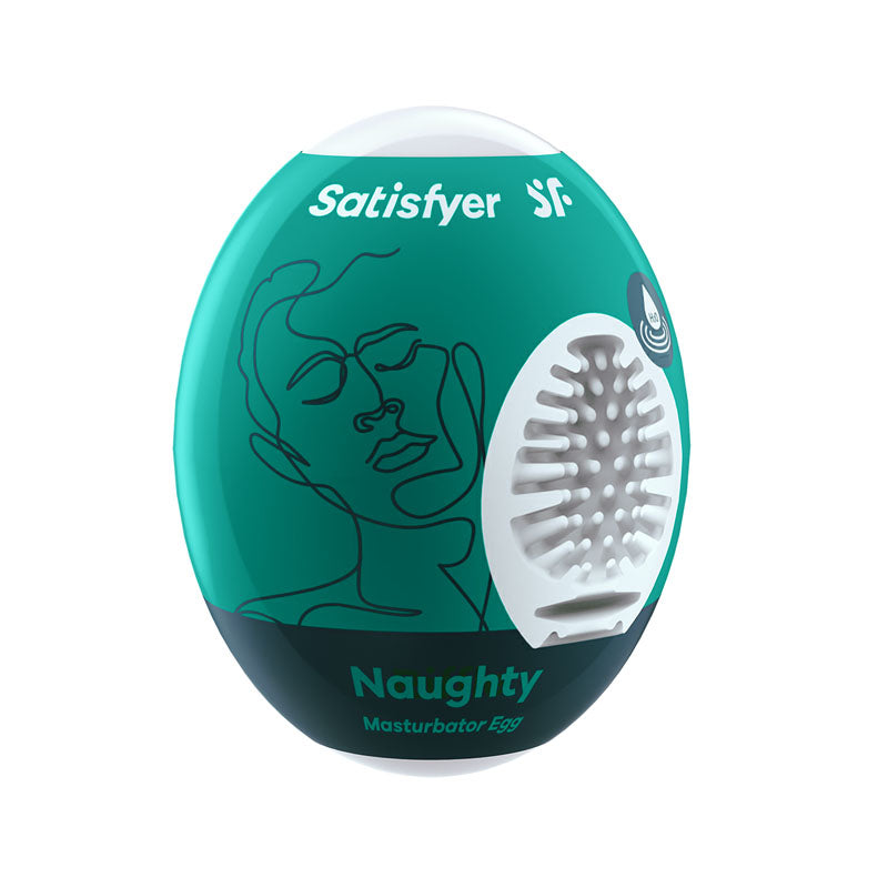 Satisfyer Masturbator Egg - Naughty - White Stroker Sleeve - Image 1