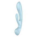Satisfyer Triple Oh - Light Blue USB Rechargeable Rabbit Vibrator - Image 3