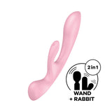 Satisfyer Triple Oh - Pink USB Rechargeable Rabbit Vibrator - Image 1