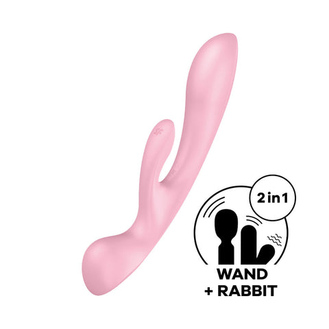 Satisfyer Triple Oh - Pink USB Rechargeable Rabbit Vibrator - Image 1