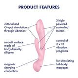 Satisfyer Triple Oh - Pink USB Rechargeable Rabbit Vibrator - Image 2