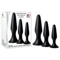 Adam & Eve Silicone Booty Boot Camp Training Kit - Black Butt Plugs - Set of 3 Sizes
