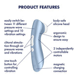 Satisfyer Pro 2+ - Blue Touch-Free USB-Rechargeable Clitoral Stimulator with Vibration - Image 2