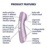 Satisfyer Pro 2+ Purple - Purple Touch-Free USB-Rechargeable Clitoral Stimulator with Vibration - Image 2