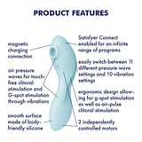 Satisfyer Curvy Trinity 5 - Blue USB Rechargeable Air Pulse Stimulator & Vibrator with App Control - Image 2