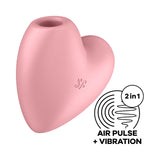 Satisfyer Cutie Heart - Light Pink - Light Pink USB Rechargeable Air Pulsation Stimulator with Vibration - Image 1