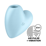 Satisfyer Cutie Heart - Blue - Blue USB Rechargeable Air Pulsation Stimulator with Vibration - Image 1