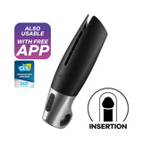Satisfyer Power Masturbator - Black USB Rechargeable Vibrating Masturbator with App Control - Image 1