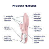 Satisfyer Air Pump Bunny 3 - Pink USB Rechargeable Inflatable Rabbit Vibrator - Image 3