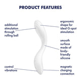 Satisfyer Rrrolling Pleasure - White USB Rechargeable Vibrator - Image 2