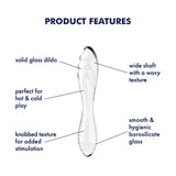 Satisfyer Dazzling Crystal 1 - Clear - Clear Glass Double Ended Dildo - Image 3