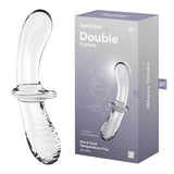 Satisfyer Double Crystal - Clear Glass Double Ended Dildo - Image 1