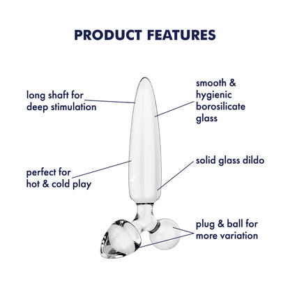 Satisfyer Triple Crystal 1 - Clear - Clear Glass 3-in-1 Butt Plug