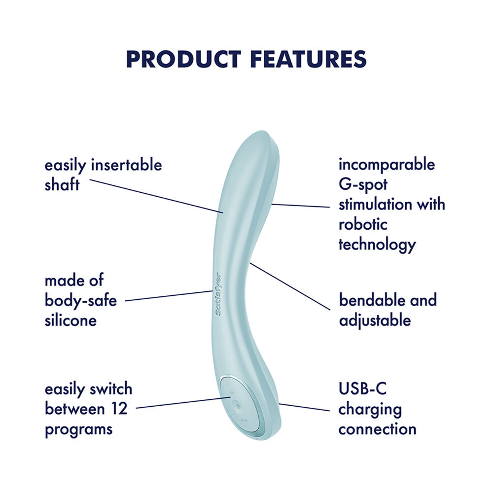 Satisfyer G-Spot Wave 2 - Ice Blue 23.6 cm Flicking Tip Vibrator