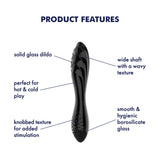 Satisfyer Dazzling Crystal 1 - Black - Black Glass Double Ended Dildo - Image 3