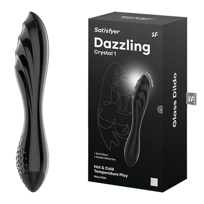 Satisfyer Dazzling Crystal 1 Glass Double Ended Dildo - Black