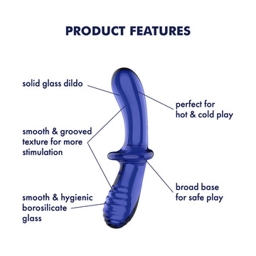 Satisfyer Double Crystal - Blue - Blue Glass Double Ended Dildo