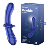 Satisfyer Double Crystal - Blue - Blue Glass Double Ended Dildo - Image 1
