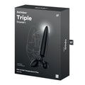 Satisfyer Triple Crystal 1 - Black - Black Glass 3-in-1 Butt Plug