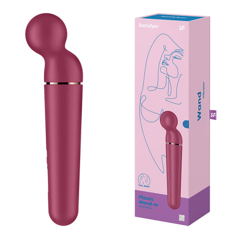 Satisfyer Planet Wand-er - Berry - Berry/Rose Gold USB Rechargeable Massager Wand - Image 1
