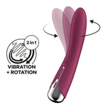 Satisfyer Spinning Vibe 1 - Red - Red 17.8 cm USB Rechargeable Rotating Vibrator - Image 2