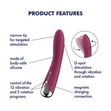 Satisfyer Spinning Vibe 1 - Red - Red 17.8 cm USB Rechargeable Rotating Vibrator - Image 3