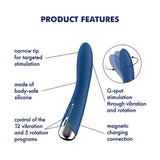 Satisfyer Spinning Vibe 1 - Blue - Blue 17.8 cm USB Rechargeable Rotating Vibrator - Image 3