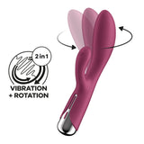 Satisfyer Spinning Rabbit 1 - Red - Red 20 cm USB Rechargeable Rotating Rabbit Vibrator - Image 2
