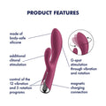 Satisfyer Spinning Rabbit 1 - Red - Red 20 cm USB Rechargeable Rotating Rabbit Vibrator