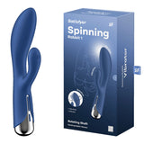 Satisfyer Spinning Rabbit 1 - Blue - Blue 20 cm USB Rechargeable Rotating Rabbit Vibrator - Image 1
