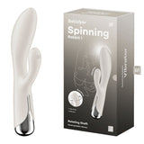 Satisfyer Spinning Rabbit 1 - Beige - Beige 20 cm USB Rechargeable Rotating Rabbit Vibrator - Image 1