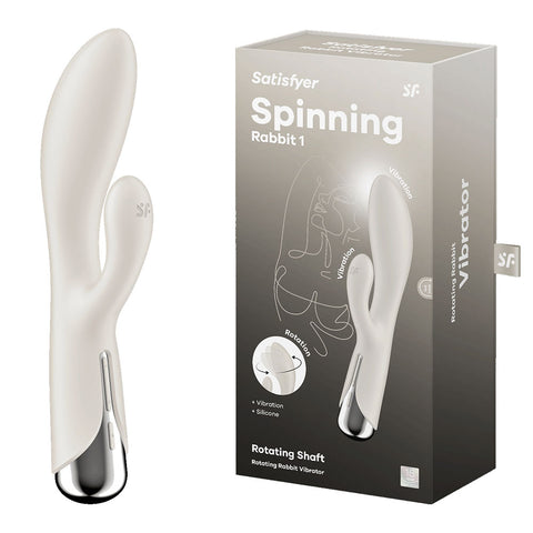 Satisfyer Spinning Rabbit 1 - Beige - Beige 20 cm USB Rechargeable Rotating Rabbit Vibrator - Image 1
