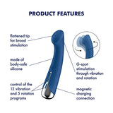 Satisfyer Spinning G-Spot 1 - Blue - Blue 16.5 cm USB Rechargeable Rotating Vibrator - Image 3