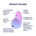 Satisfyer Pixie Dust - Violet/Pink - Violet/Pink USB Rechargeable Vibrating Air Pulse Stimulator
