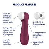 Satisfyer Pro 2 Generation 3 with App Control - Wine Red - Wine Red Touch-Free USB-Rechargeable Clitoral Stimulator - Image 3